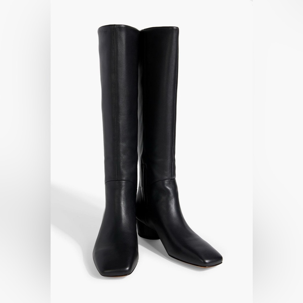 Vince Ramona Square Toe Low Heel Riding Knee High Leather Boots
